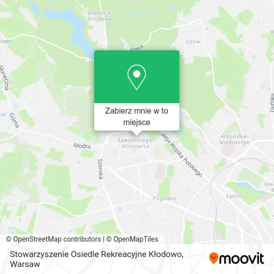 Mapa Stowarzyszenie Osiedle Rekreacyjne Kłodowo