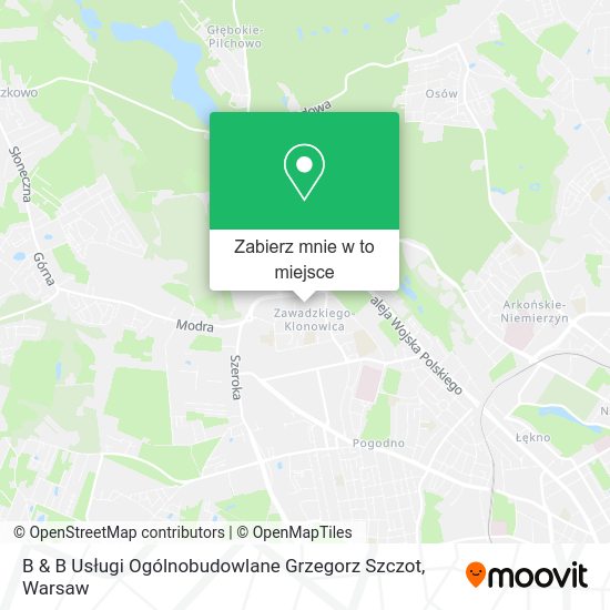 Mapa B & B Usługi Ogólnobudowlane Grzegorz Szczot