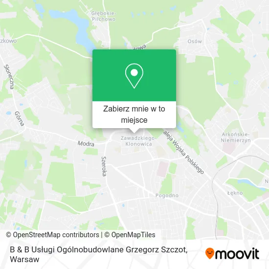 Mapa B & B Usługi Ogólnobudowlane Grzegorz Szczot