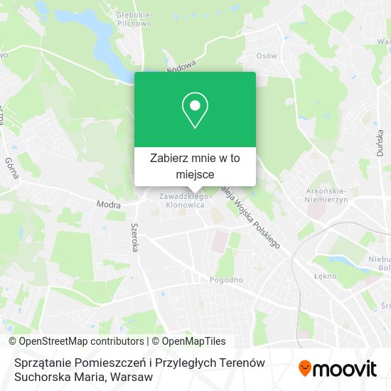 Mapa Sprzątanie Pomieszczeń i Przyległych Terenów Suchorska Maria