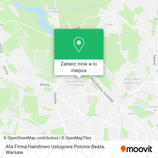 Mapa Ata Firma Handlowo Uslugowa Polonis Beata