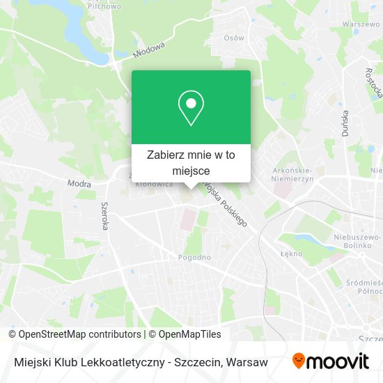 Mapa Miejski Klub Lekkoatletyczny - Szczecin