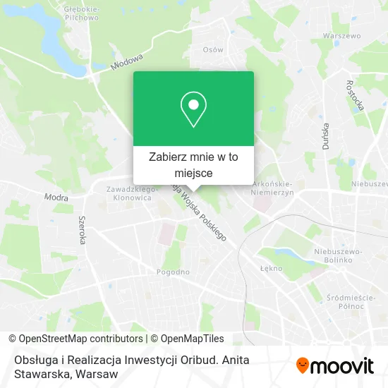 Mapa Obsługa i Realizacja Inwestycji Oribud. Anita Stawarska