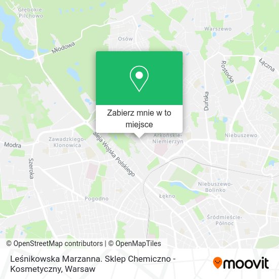 Mapa Leśnikowska Marzanna. Sklep Chemiczno - Kosmetyczny