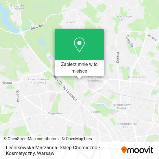 Mapa Leśnikowska Marzanna. Sklep Chemiczno - Kosmetyczny