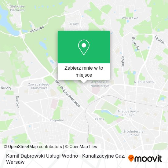 Mapa Kamil Dąbrowski Usługi Wodno - Kanalizacyjne Gaz