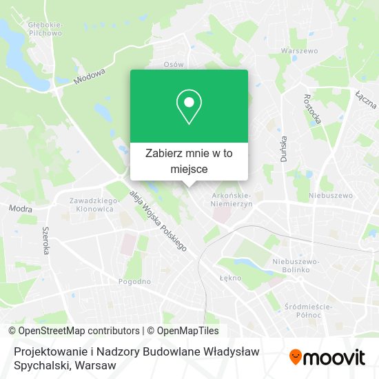 Mapa Projektowanie i Nadzory Budowlane Władysław Spychalski