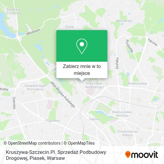 Mapa Kruszywa-Szczecin.Pl. Sprzedaż Podbudowy Drogowej, Piasek