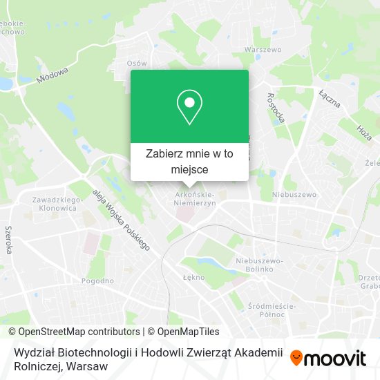 Mapa Wydział Biotechnologii i Hodowli Zwierząt Akademii Rolniczej