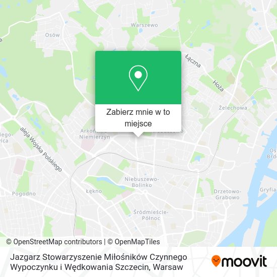 Mapa Jazgarz Stowarzyszenie Miłośników Czynnego Wypoczynku i Wędkowania Szczecin