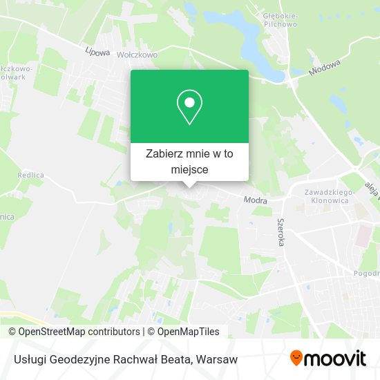 Mapa Usługi Geodezyjne Rachwał Beata