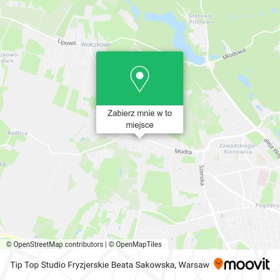 Mapa Tip Top Studio Fryzjerskie Beata Sakowska