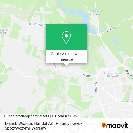 Mapa Błanek Wioleta. Handel Art. Przemysłowo - Spożywczymi