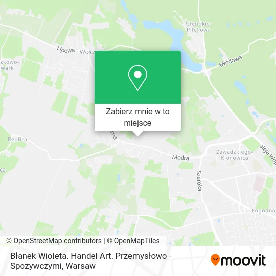 Mapa Błanek Wioleta. Handel Art. Przemysłowo - Spożywczymi