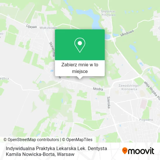 Mapa Indywidualna Praktyka Lekarska Lek. Dentysta Kamila Nowicka-Borta