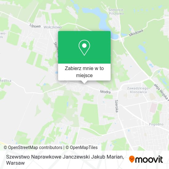 Mapa Szewstwo Naprawkowe Janczewski Jakub Marian