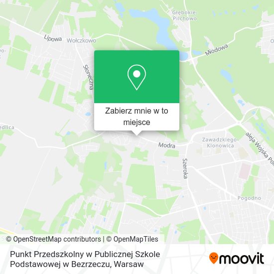 Mapa Punkt Przedszkolny w Publicznej Szkole Podstawowej w Bezrzeczu