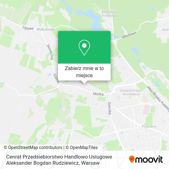 Mapa Cenrat Przedsiebiorstwo Handlowo Uslugowe Aleksander Bogdan Rudziewicz