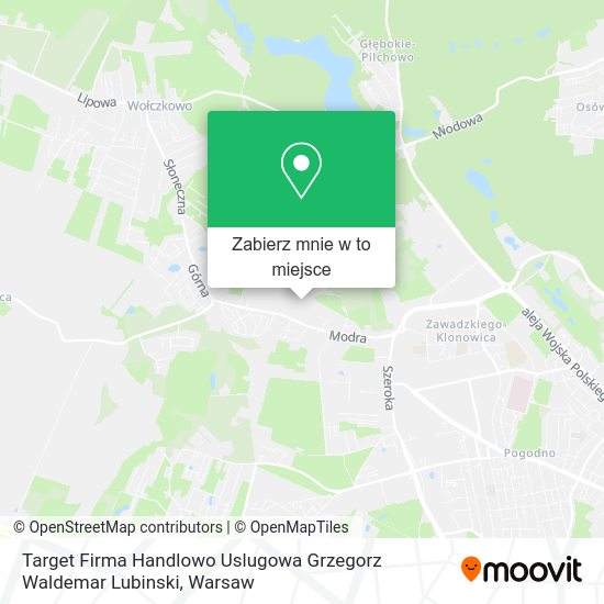 Mapa Target Firma Handlowo Uslugowa Grzegorz Waldemar Lubinski