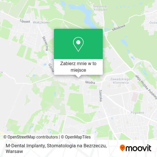 Mapa M-Dental Implanty, Stomatologia na Bezrzeczu