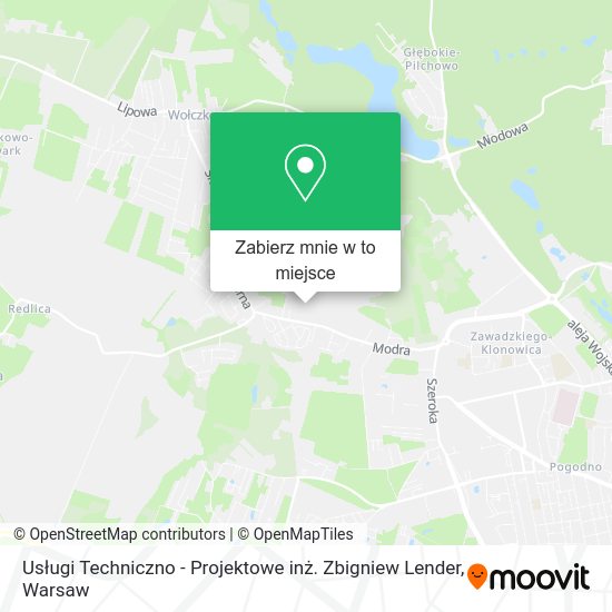 Mapa Usługi Techniczno - Projektowe inż. Zbigniew Lender