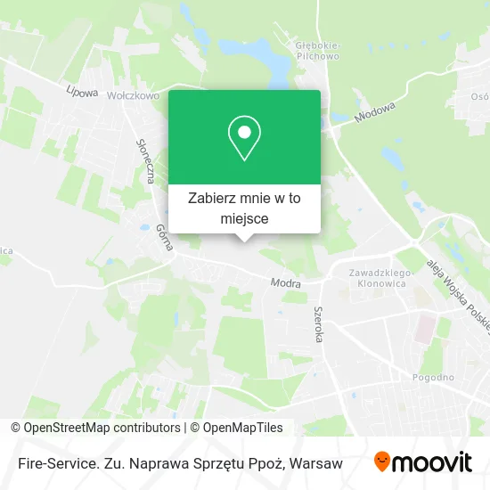 Mapa Fire-Service. Zu. Naprawa Sprzętu Ppoż