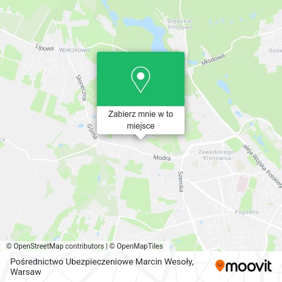 Mapa Pośrednictwo Ubezpieczeniowe Marcin Wesoły