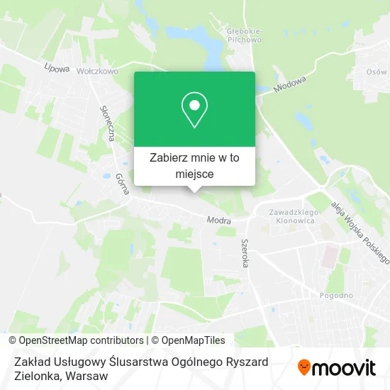 Mapa Zakład Usługowy Ślusarstwa Ogólnego Ryszard Zielonka