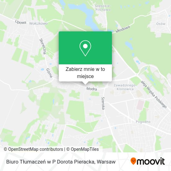 Mapa Biuro Tłumaczeń w P Dorota Pieracka