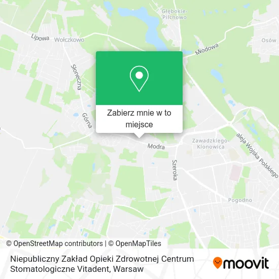Mapa Niepubliczny Zakład Opieki Zdrowotnej Centrum Stomatologiczne Vitadent