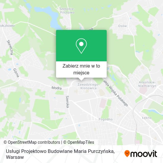 Mapa Usługi Projektowo Budowlane Maria Purczyńska