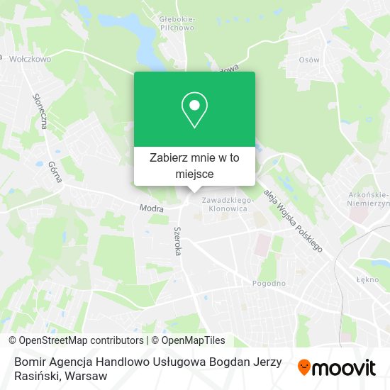 Mapa Bomir Agencja Handlowo Usługowa Bogdan Jerzy Rasiński