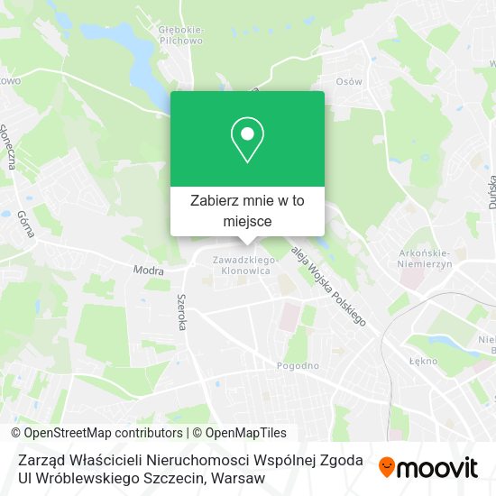 Mapa Zarząd Właścicieli Nieruchomosci Wspólnej Zgoda Ul Wróblewskiego Szczecin