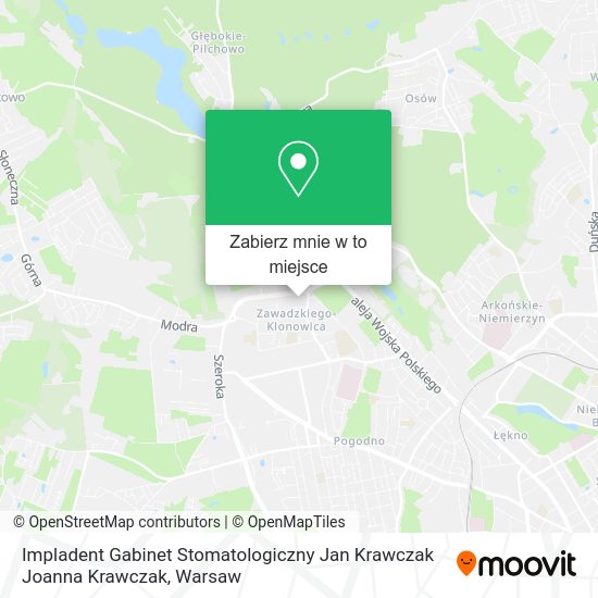 Mapa Impladent Gabinet Stomatologiczny Jan Krawczak Joanna Krawczak