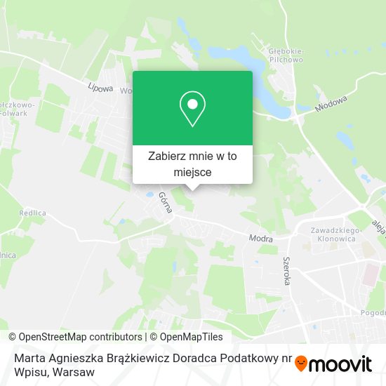 Mapa Marta Agnieszka Brążkiewicz Doradca Podatkowy nr Wpisu