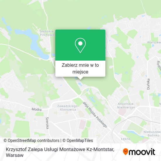 Mapa Krzysztof Zalepa Usługi Montażowe Kz-Montstar