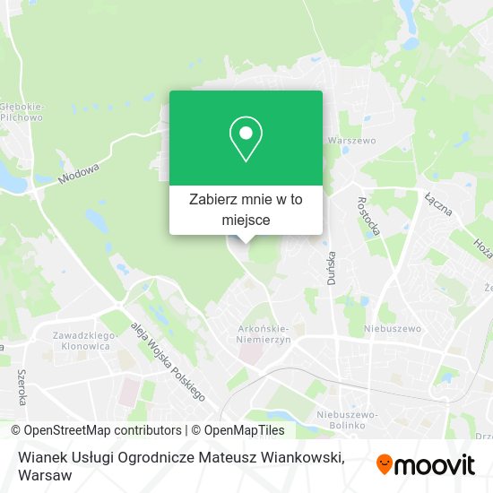 Mapa Wianek Usługi Ogrodnicze Mateusz Wiankowski