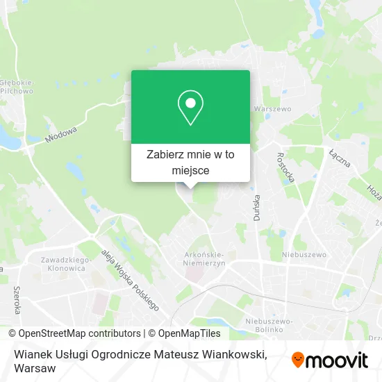 Mapa Wianek Usługi Ogrodnicze Mateusz Wiankowski