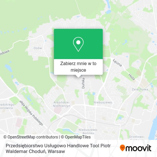 Mapa Przedsiębiorstwo Usługowo Handlowe Tool Piotr Waldemar Choduń