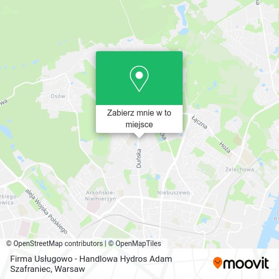 Mapa Firma Usługowo - Handlowa Hydros Adam Szafraniec