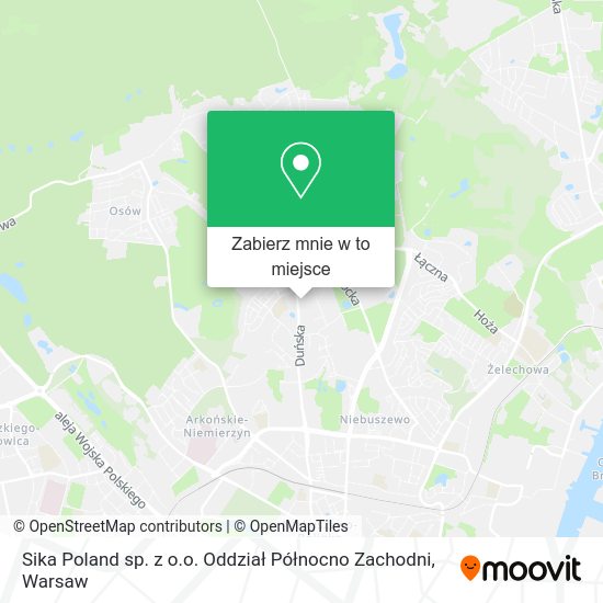 Mapa Sika Poland sp. z o.o. Oddział Północno Zachodni