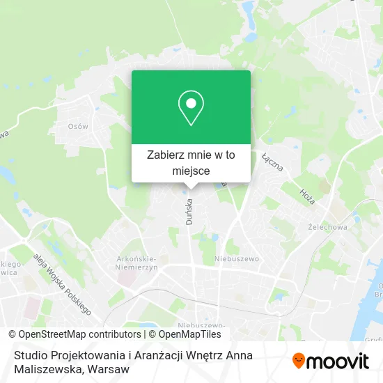 Mapa Studio Projektowania i Aranżacji Wnętrz Anna Maliszewska