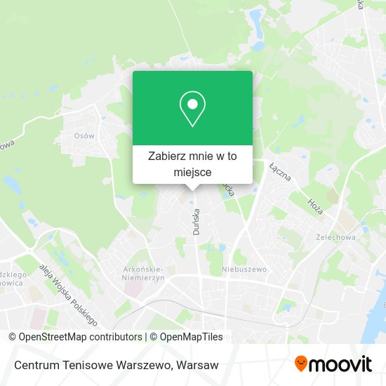 Mapa Centrum Tenisowe Warszewo