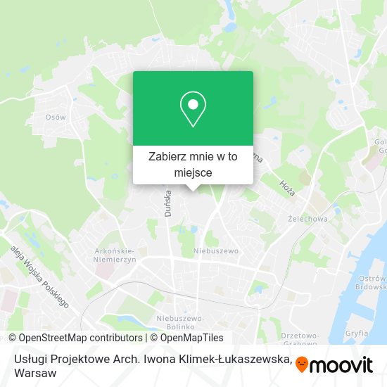 Mapa Usługi Projektowe Arch. Iwona Klimek-Łukaszewska