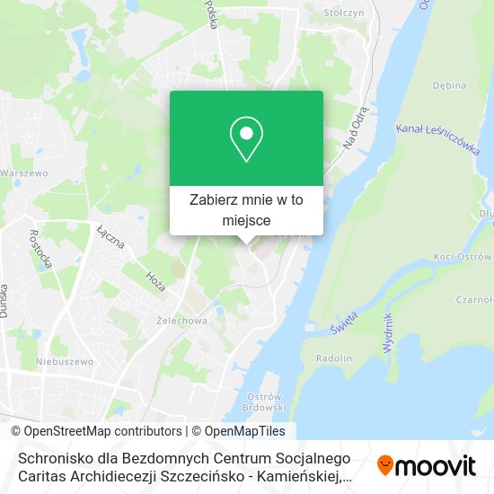 Mapa Schronisko dla Bezdomnych Centrum Socjalnego Caritas Archidiecezji Szczecińsko - Kamieńskiej