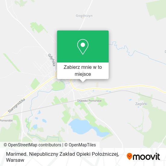 Mapa Marimed. Niepubliczny Zakład Opieki Położniczej