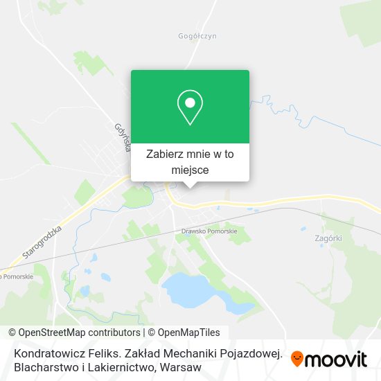 Mapa Kondratowicz Feliks. Zakład Mechaniki Pojazdowej. Blacharstwo i Lakiernictwo