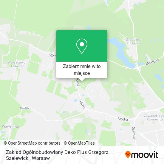 Mapa Zakład Ogólnobudowlany Deko Plus Grzegorz Szelewicki