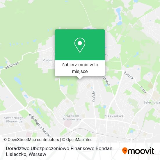 Mapa Doradztwo Ubezpieczeniowo Finansowe Bohdan Lisieczko