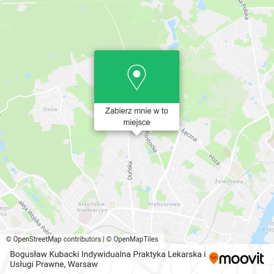 Mapa Bogusław Kubacki Indywidualna Praktyka Lekarska i Usługi Prawne